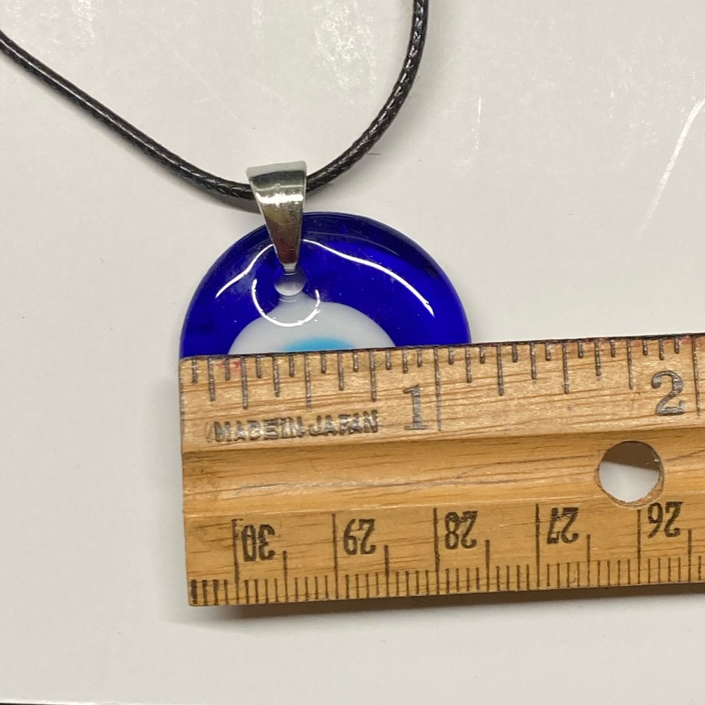 Evil Eye Pendant Cord Necklace Hand Crafted New - Picture 8 of 11
